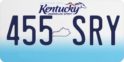 KY license plate 455SRY