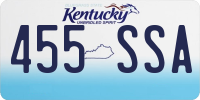 KY license plate 455SSA
