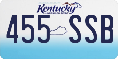 KY license plate 455SSB