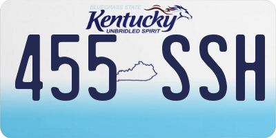 KY license plate 455SSH