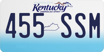 KY license plate 455SSM