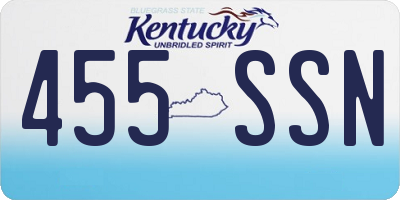 KY license plate 455SSN