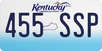 KY license plate 455SSP