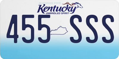 KY license plate 455SSS