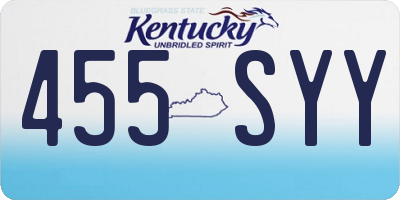 KY license plate 455SYY