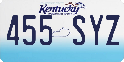 KY license plate 455SYZ