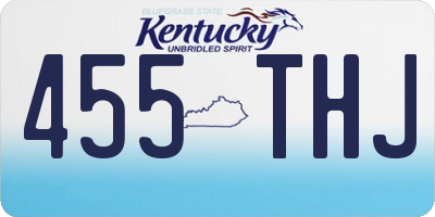 KY license plate 455THJ