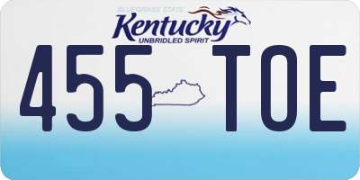KY license plate 455TOE
