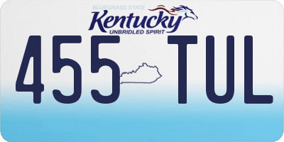 KY license plate 455TUL