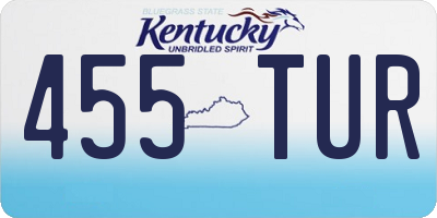 KY license plate 455TUR