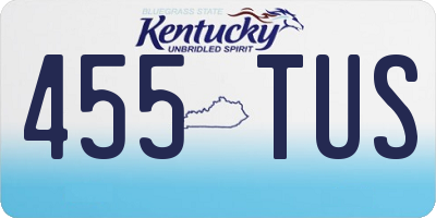 KY license plate 455TUS