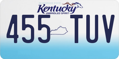 KY license plate 455TUV