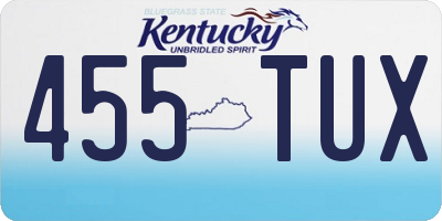 KY license plate 455TUX