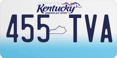 KY license plate 455TVA