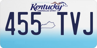 KY license plate 455TVJ