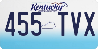 KY license plate 455TVX