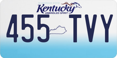 KY license plate 455TVY