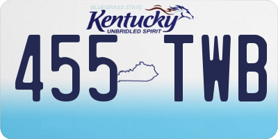KY license plate 455TWB