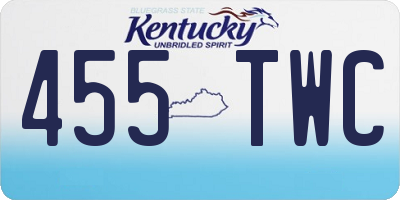 KY license plate 455TWC