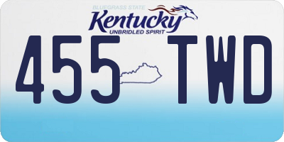KY license plate 455TWD