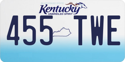 KY license plate 455TWE