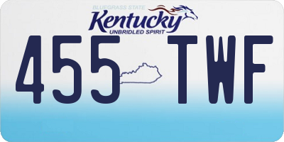KY license plate 455TWF