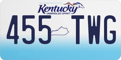 KY license plate 455TWG
