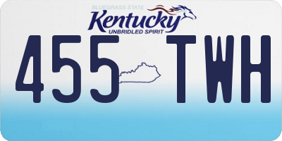 KY license plate 455TWH