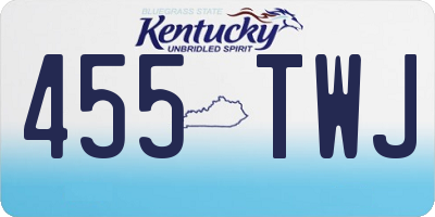 KY license plate 455TWJ