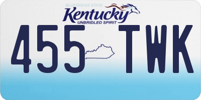 KY license plate 455TWK