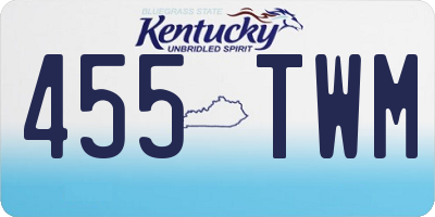 KY license plate 455TWM