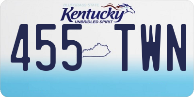 KY license plate 455TWN