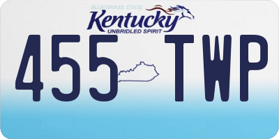 KY license plate 455TWP