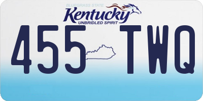 KY license plate 455TWQ