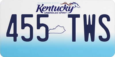 KY license plate 455TWS