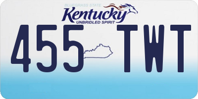 KY license plate 455TWT