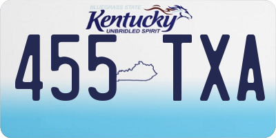 KY license plate 455TXA