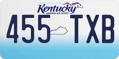 KY license plate 455TXB