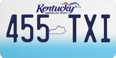 KY license plate 455TXI