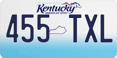 KY license plate 455TXL