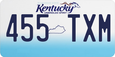 KY license plate 455TXM