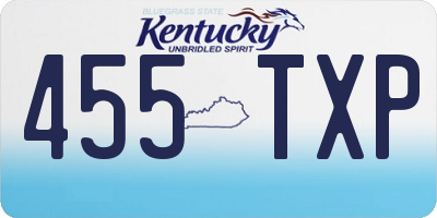 KY license plate 455TXP