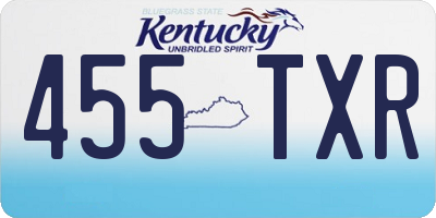 KY license plate 455TXR