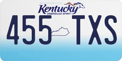 KY license plate 455TXS