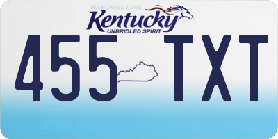KY license plate 455TXT
