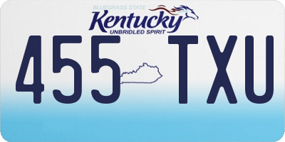 KY license plate 455TXU