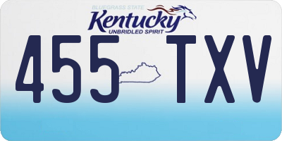 KY license plate 455TXV