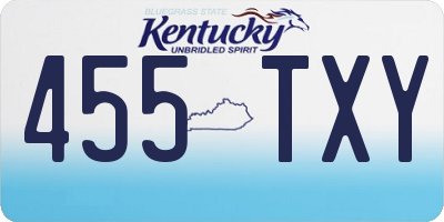 KY license plate 455TXY