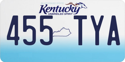 KY license plate 455TYA