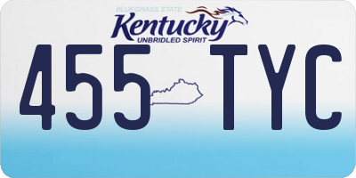 KY license plate 455TYC